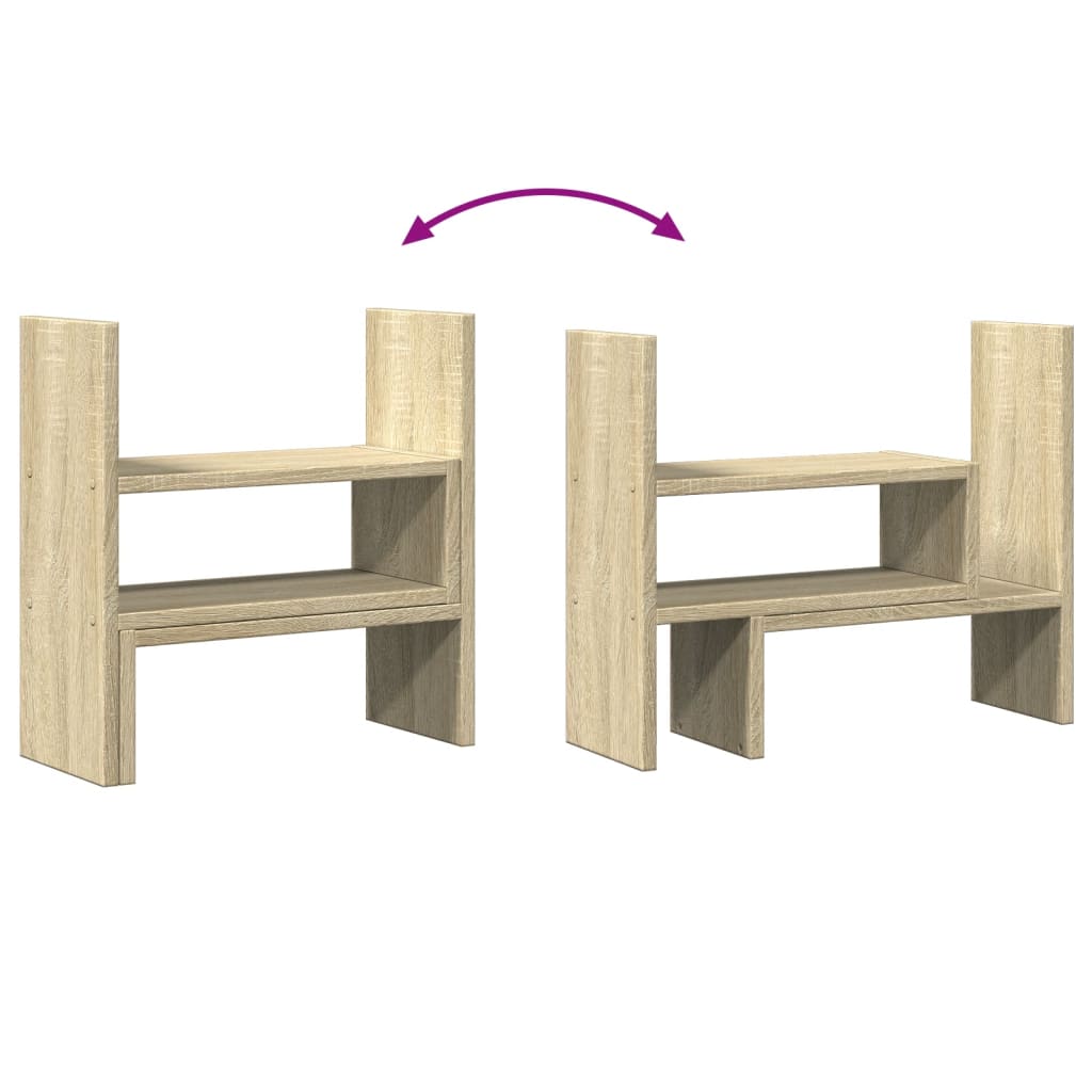 Desk Organiser Adjustable Sonoma Oak 40x17x41 cm Engineered Wood