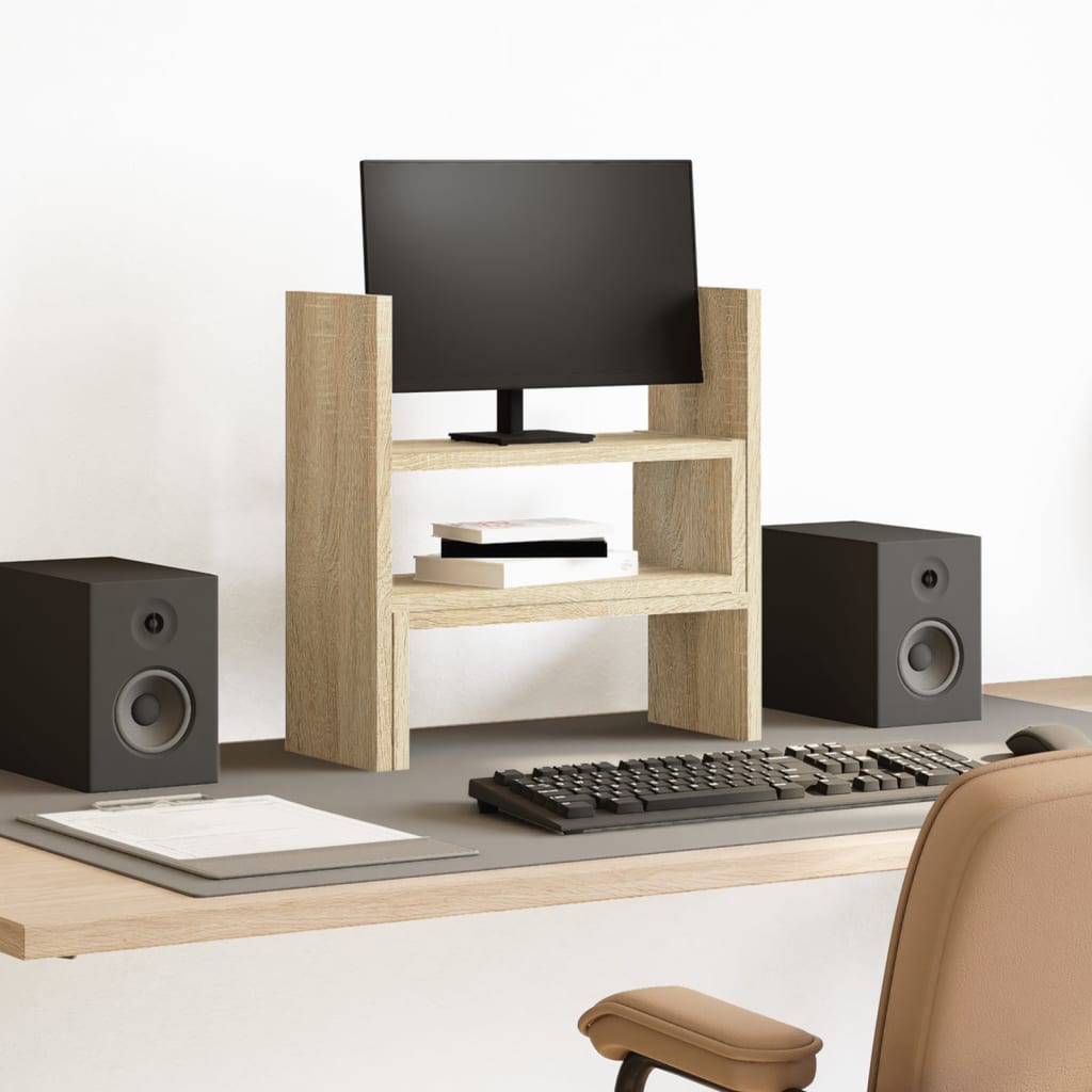 Desk Organiser Adjustable Sonoma Oak 40x17x41 cm Engineered Wood