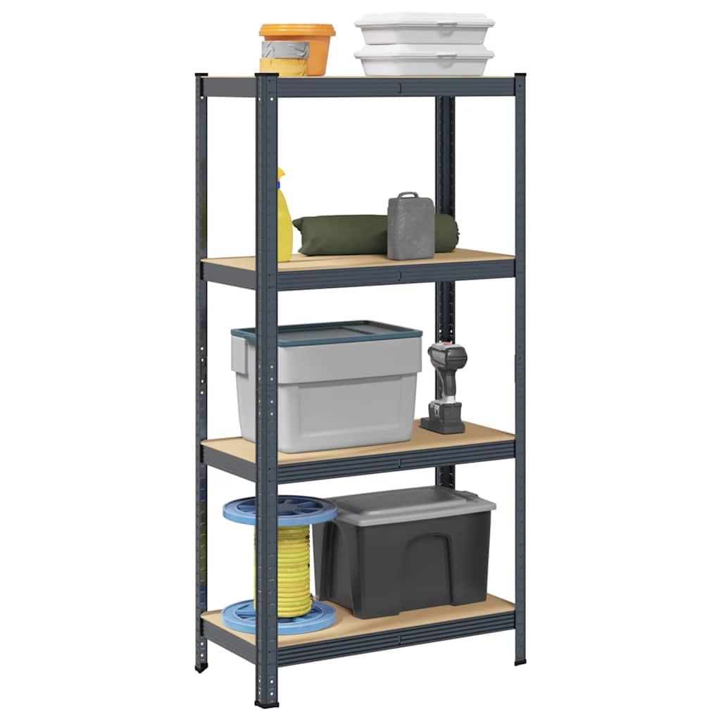 4-Layer Storage Shelf Anthracite Steel&amp;Engineered Wood