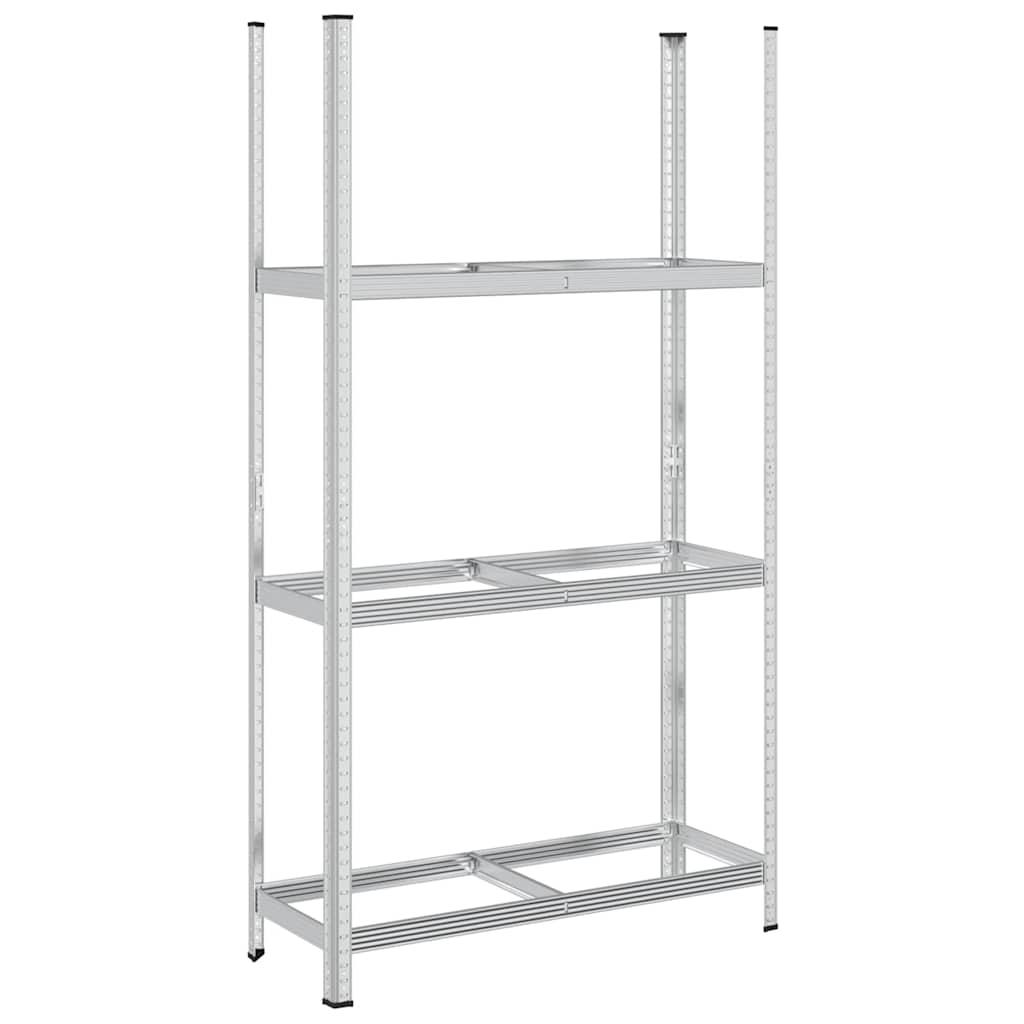 3-Layer Tyre Shelf Silver 110x40x200 cm Steel