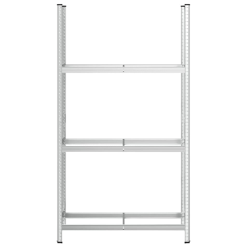 3-Layer Tyre Shelf Silver 110x40x200 cm Steel