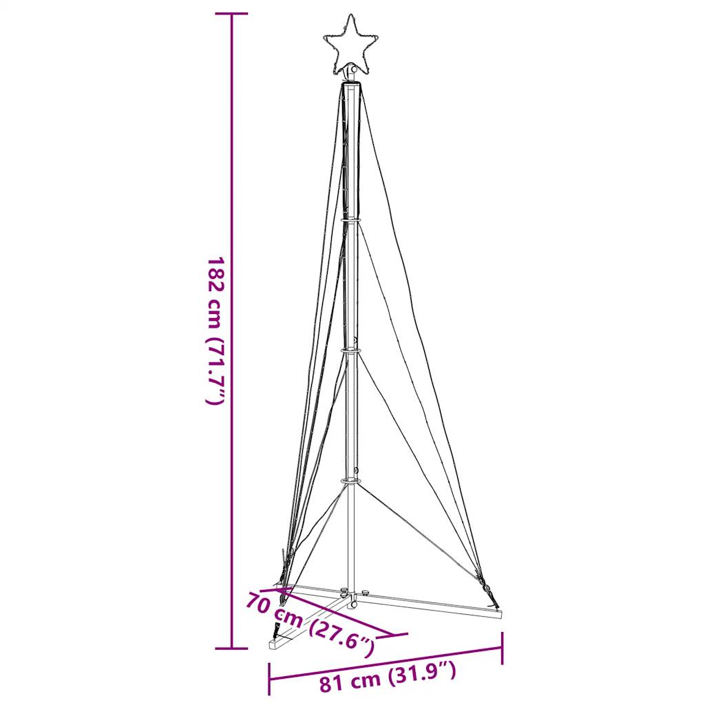 Christmas Tree Light 363 LEDs Cold White 180 cm