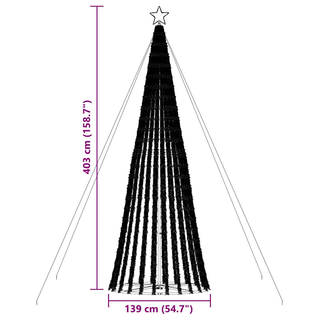 Christmas Tree Light Cone 1028 LEDs Cold White 400 cm