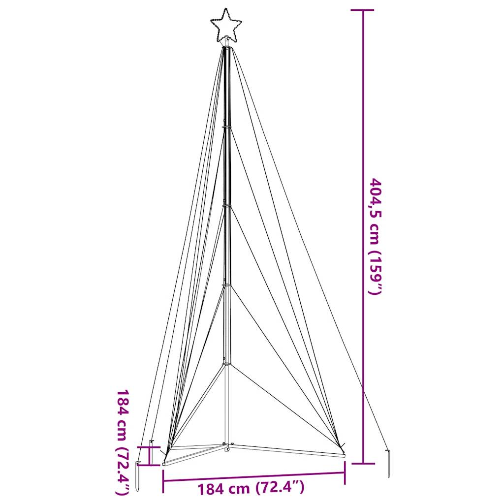 Christmas Tree Light 615 LEDs Warm White 404.5 cm