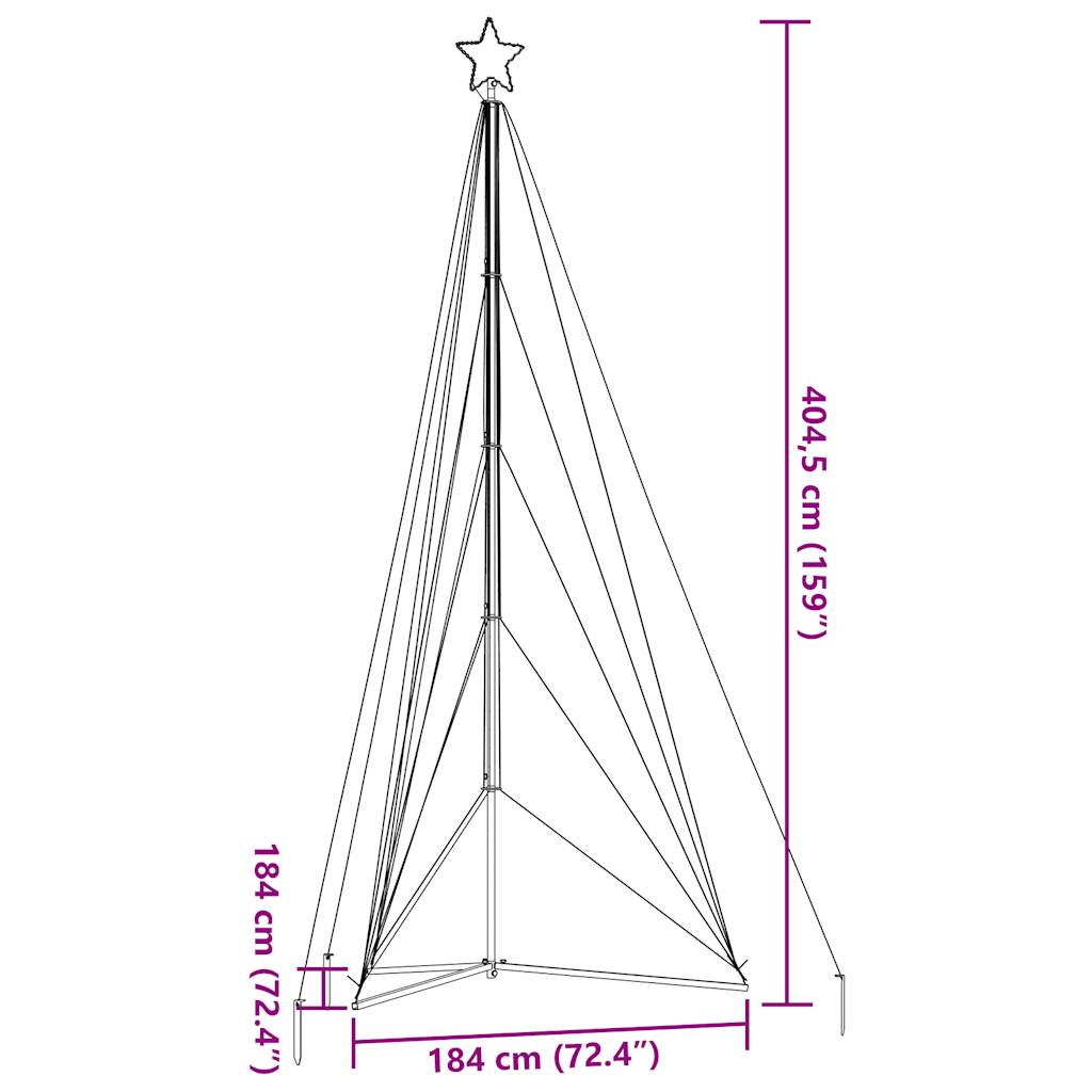 Christmas Tree Light 615 LEDs Cold White 404.5 cm