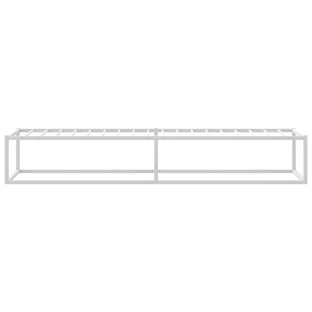 Bed Frame without Mattress White 92x187 cm Single Metal