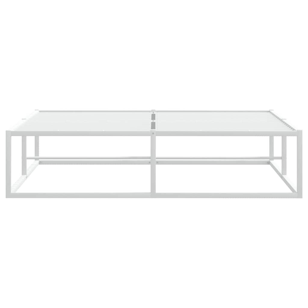 Bed Frame without Mattress White 137x187 cm Double Metal
