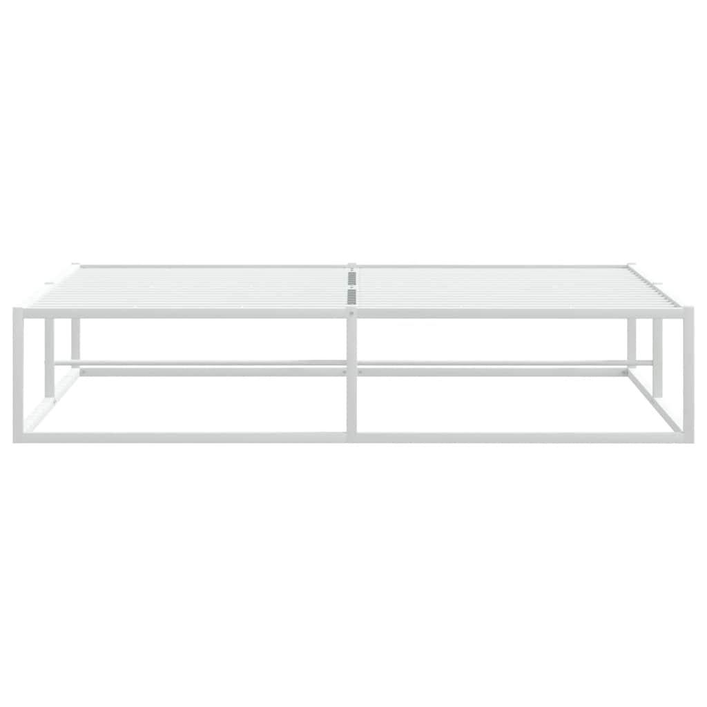 Bed Frame without Mattress White 153x203 cm Queen Metal