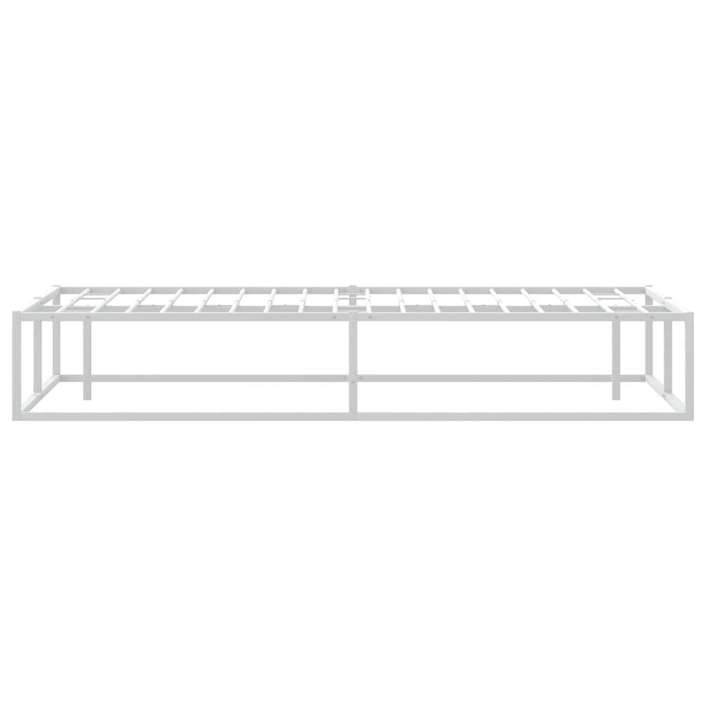 Bed Frame without Mattress White 153x203 cm Queen Metal