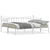 Daybed with Trundle without Mattress White 92x187 cm Single Metal