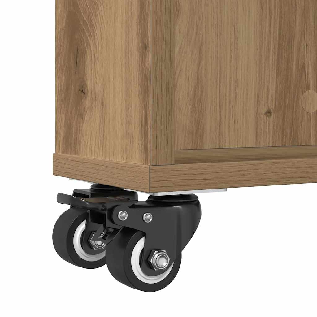 Narrow Storage Trolley Artisian Oak 48x13x68 cm Engineered Wood