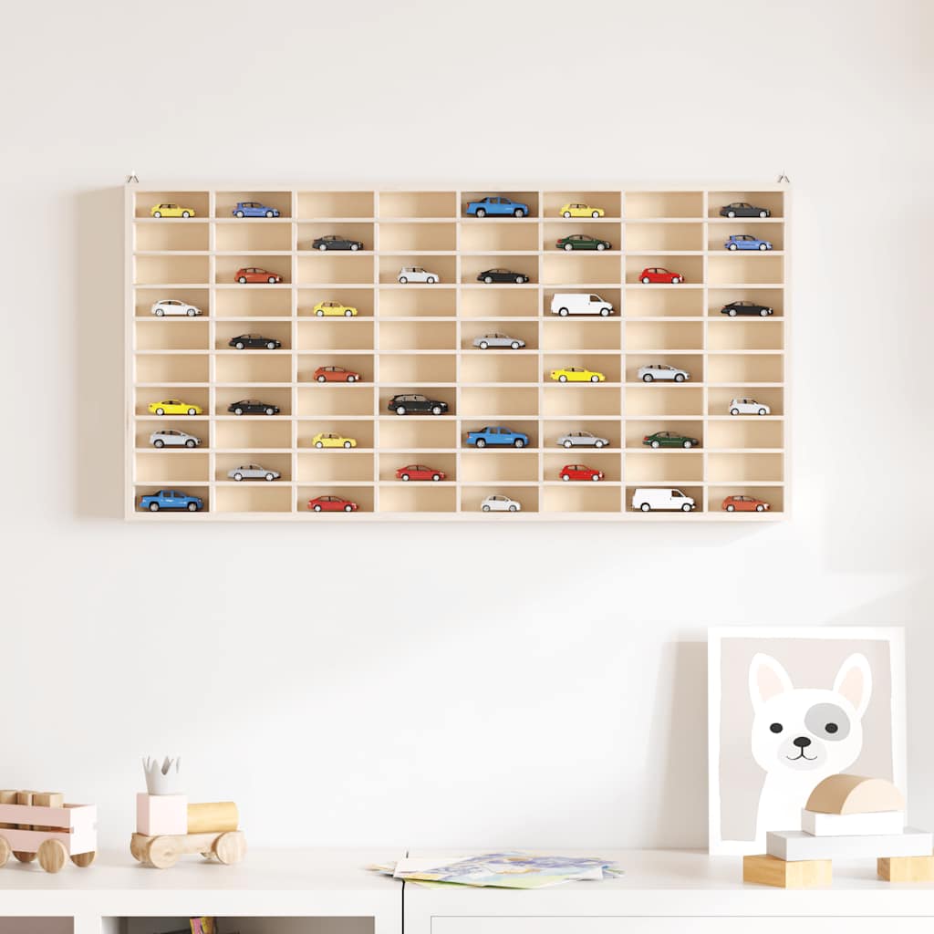 Wooden Collector's Display Case with 80 Compartments 80x4.5x40.5cm