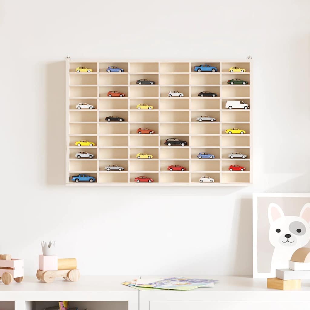 Wooden Collector's Display Case with 60 Compartments 60x4.5x40.5cm
