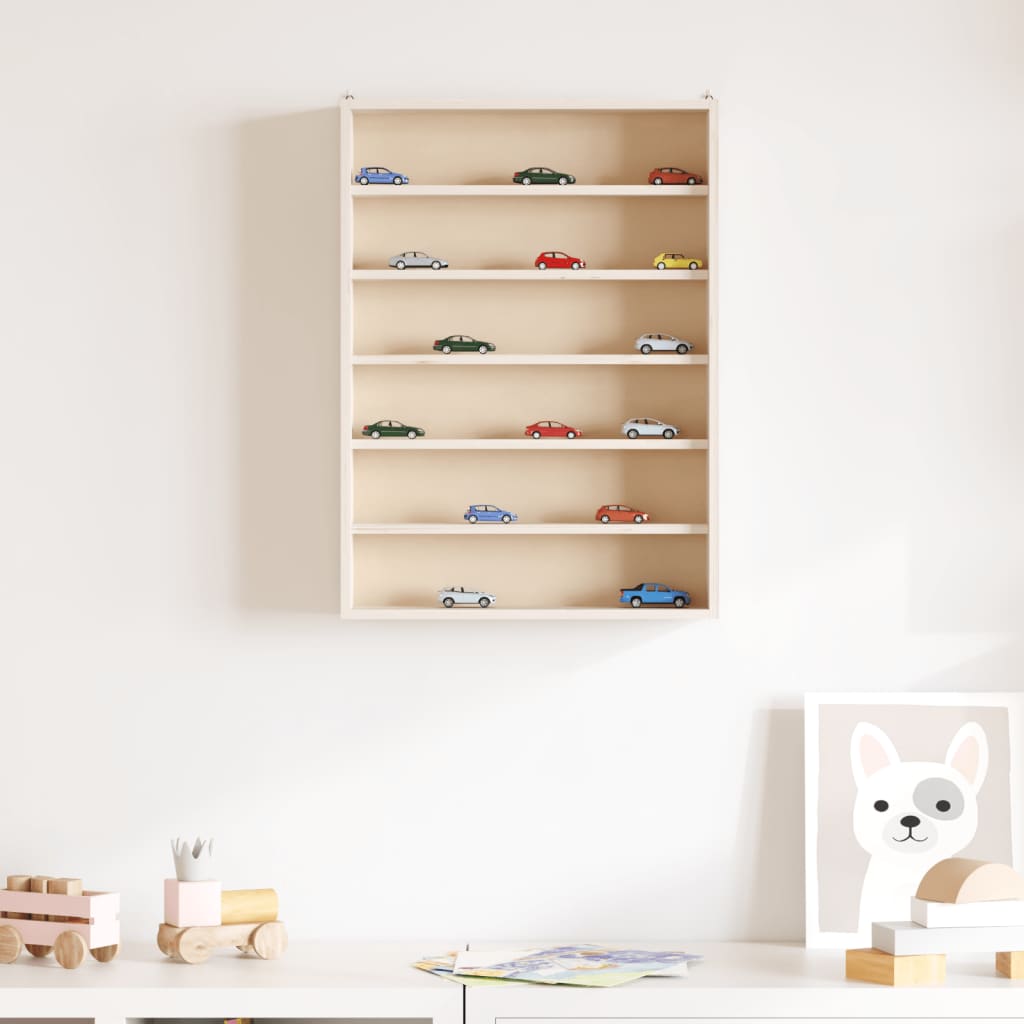 Wooden Collector's Display Case with 6 Shelves 40x8,5x55cm
