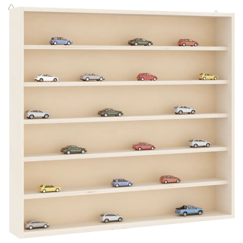 Wooden Collector's Display Case with 6 Shelves 60x8,5x55cm