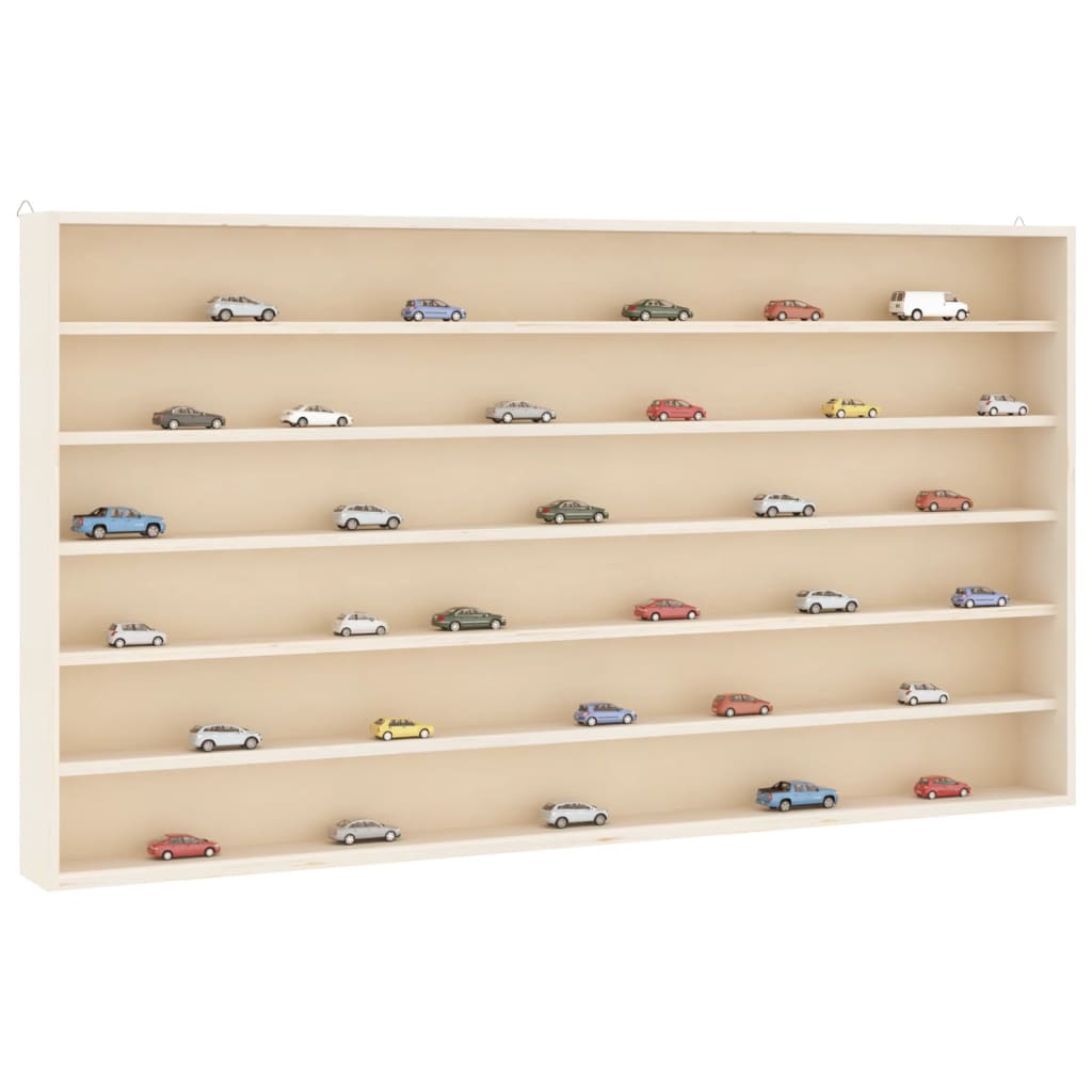Wooden Collector's Display Case with 6 Shelves 80x8,5x55cm