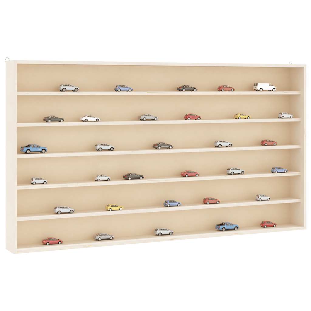 Wooden Collector's Display Case with 6 Shelves 100x8,5x55cm