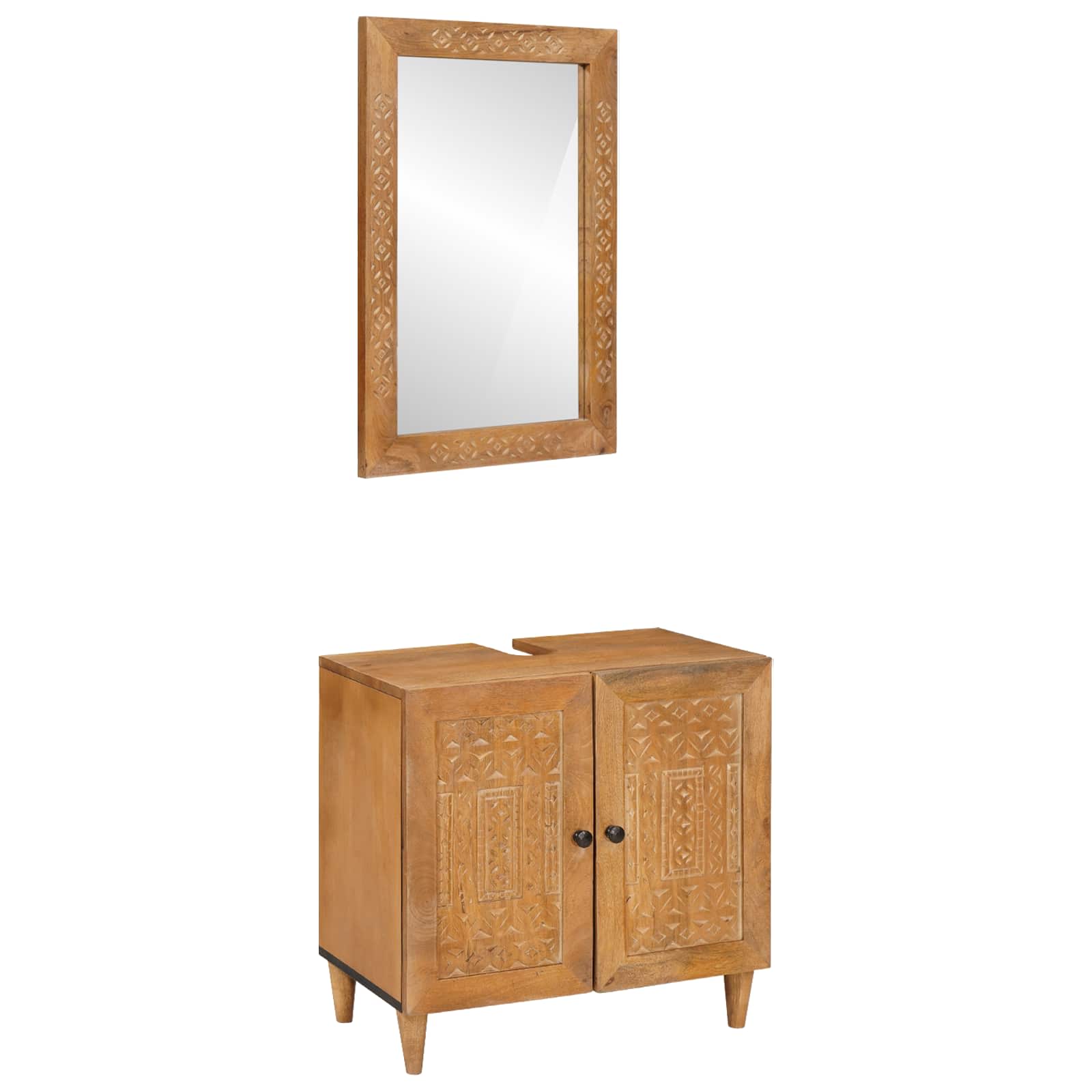 Bathroom Furniture Set 2 pcs Brown Engineered Wood