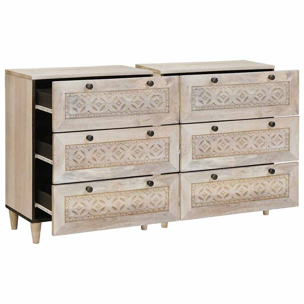 Sideboard 2 pcs 120 x 33.5 x 75 cm Solid mango wood White