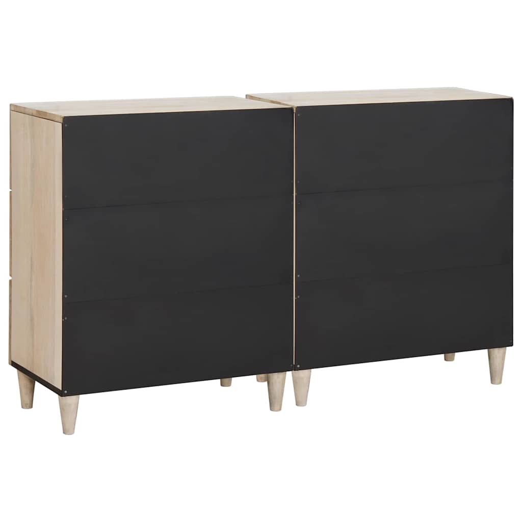 Sideboard 2 pcs 120 x 33.5 x 75 cm Solid mango wood White