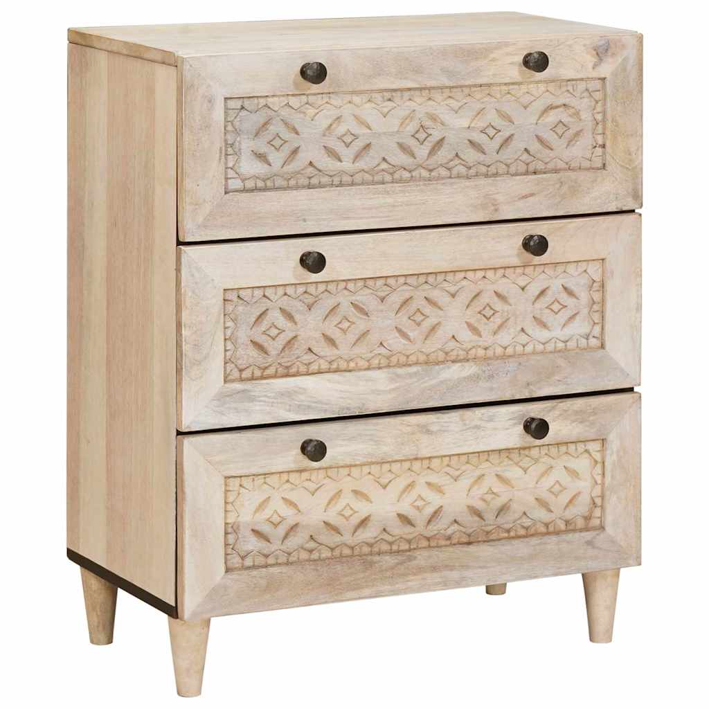Sideboard 3 pcs 180 x 33.5 x 75 cm Solid mango wood White