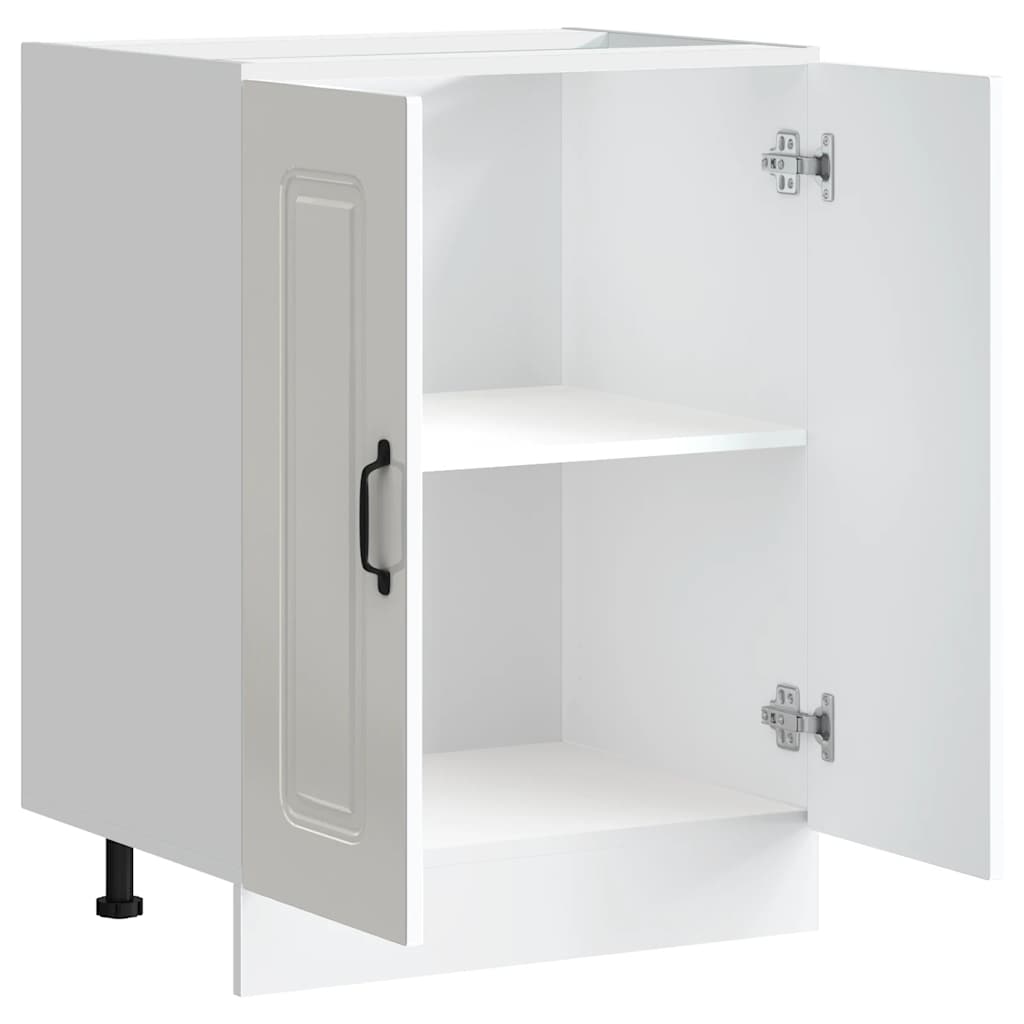 Sink Base Cabinet "Kalmar" High Gloss White 60x46x81.5 cm