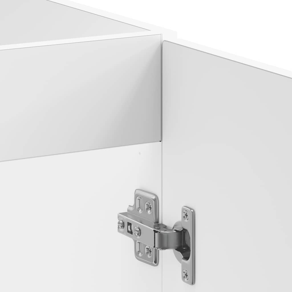 Sink Base Cabinet "Kalmar" High Gloss White 80x46x81,5 cm Engineered Wood