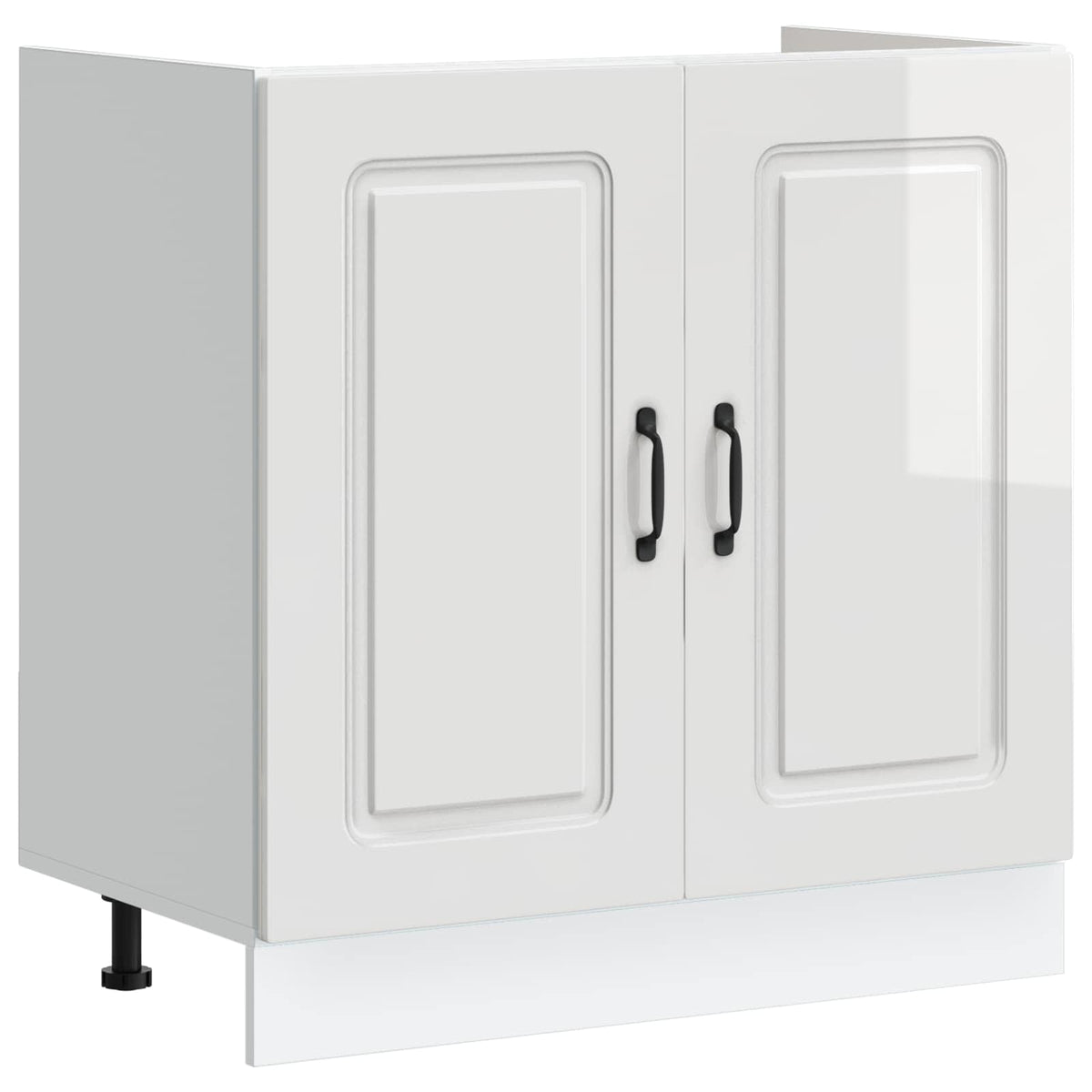 Sink Base Cabinet "Kalmar" High Gloss White 80x46x81.5 cm