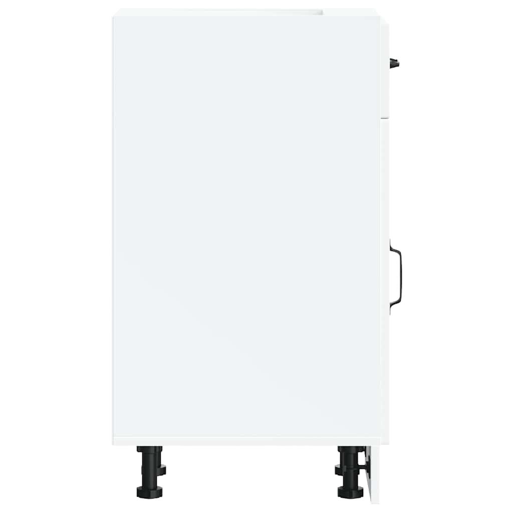 Kitchen Base Cabinet Kalmar White Engineered Wood