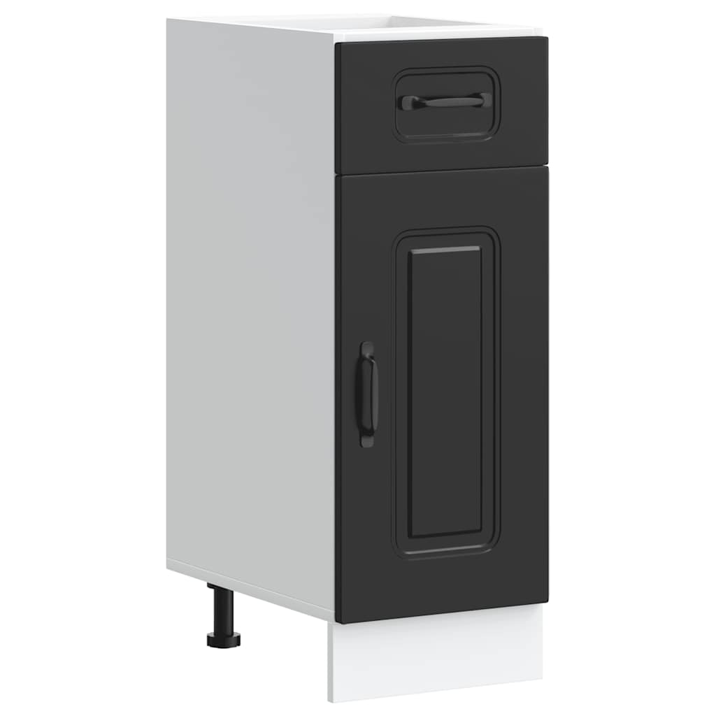 Kitchen Base Cabinet "Kalmar" Black Engineered Wood