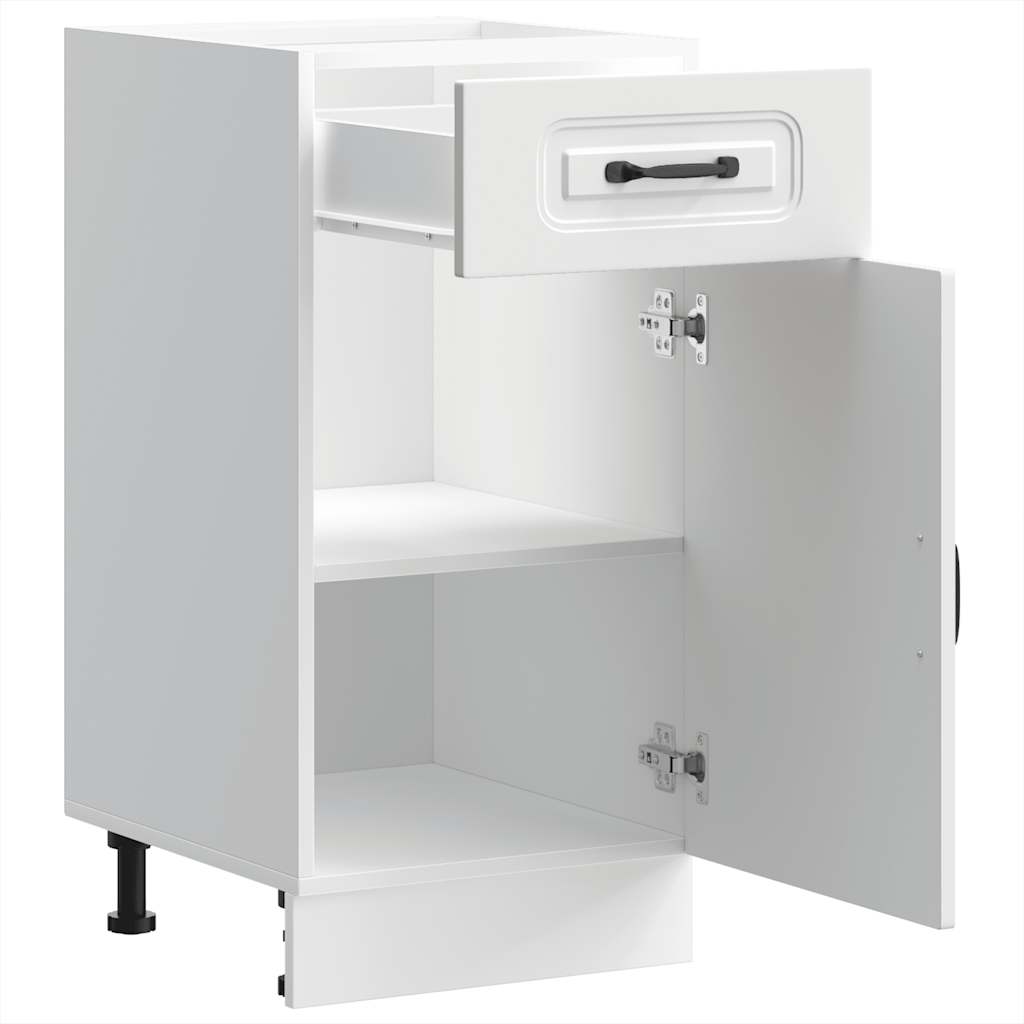 Kitchen Base Cabinet Kalmar White Engineered Wood