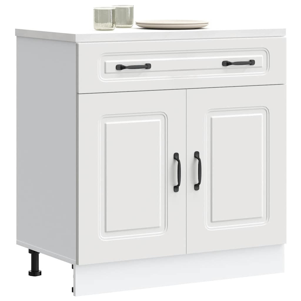 Kitchen Base Cabinet Kalmar White Engineered Wood