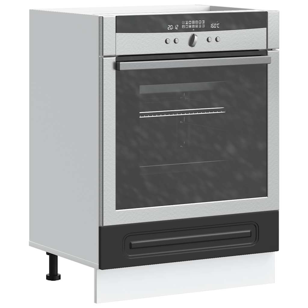 Oven Cabinet &quot;Kalmar&quot; Black Engineered Wood