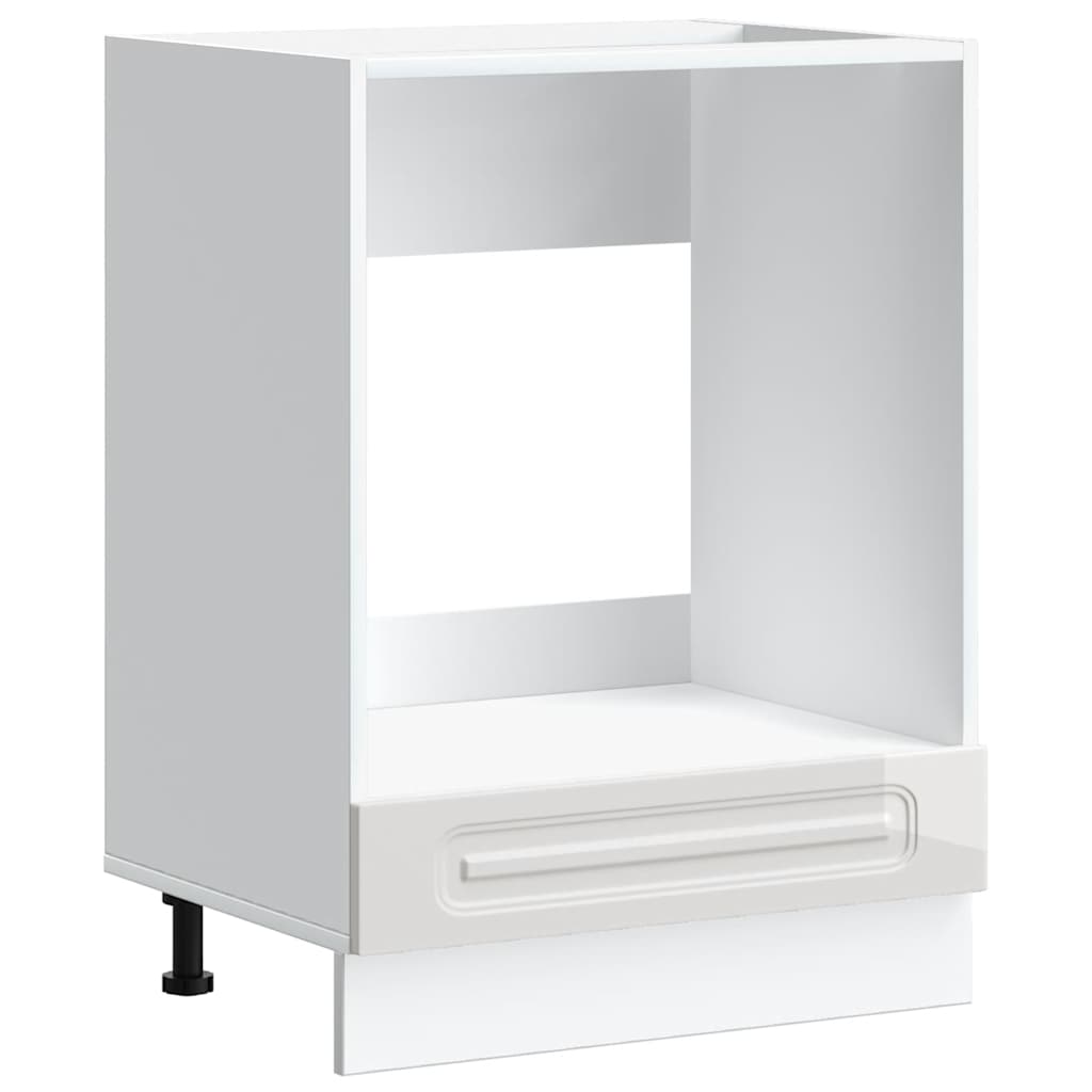 Oven Cabinet "Kalmar" High Gloss White Engineered Wood