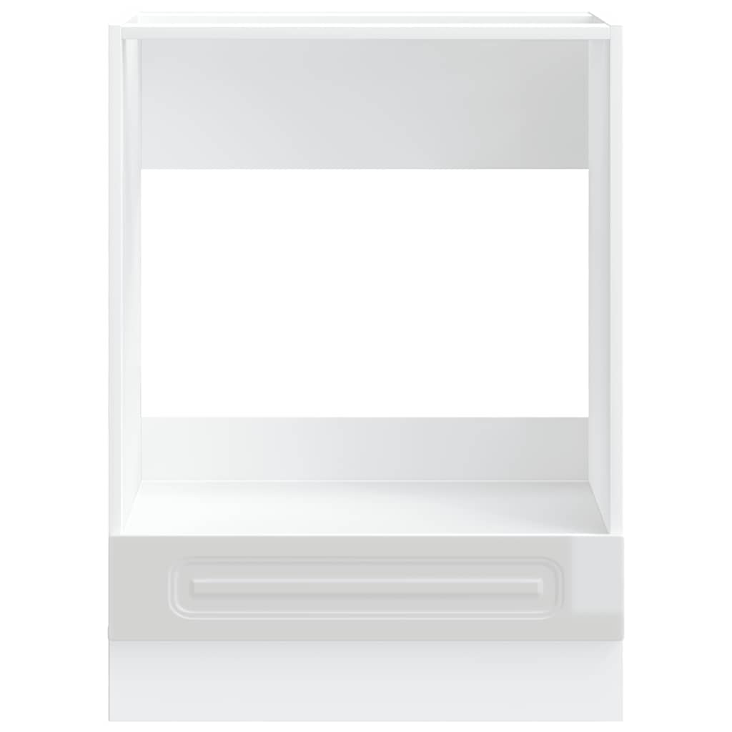 Oven Cabinet "Kalmar" High Gloss White Engineered Wood