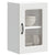 Kitchen Wall Cabinet with Glass Door Kalmar White Engineered Wood