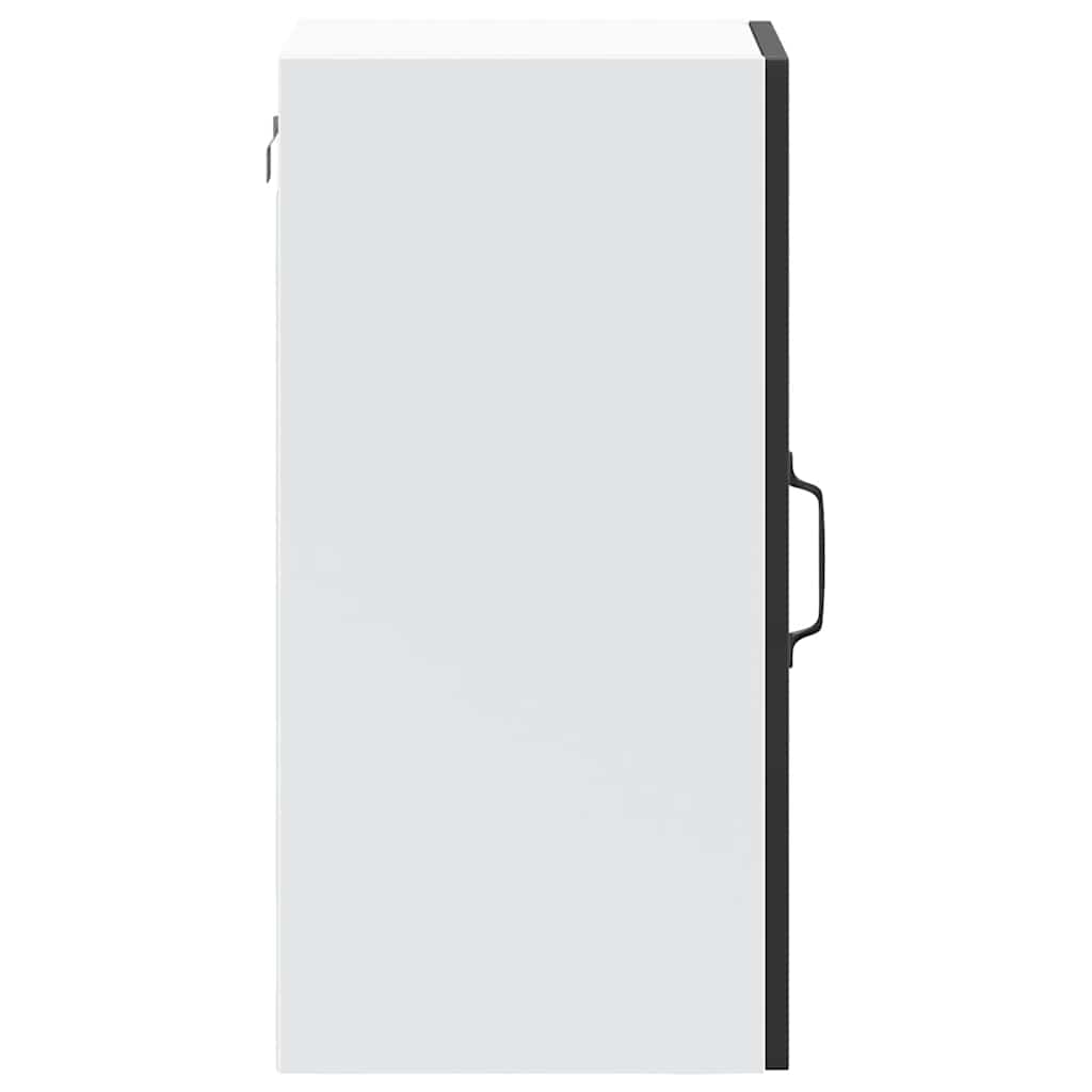 Kitchen Wall Cabinet with Glass Door "Kalmar" Black Engineered Wood
