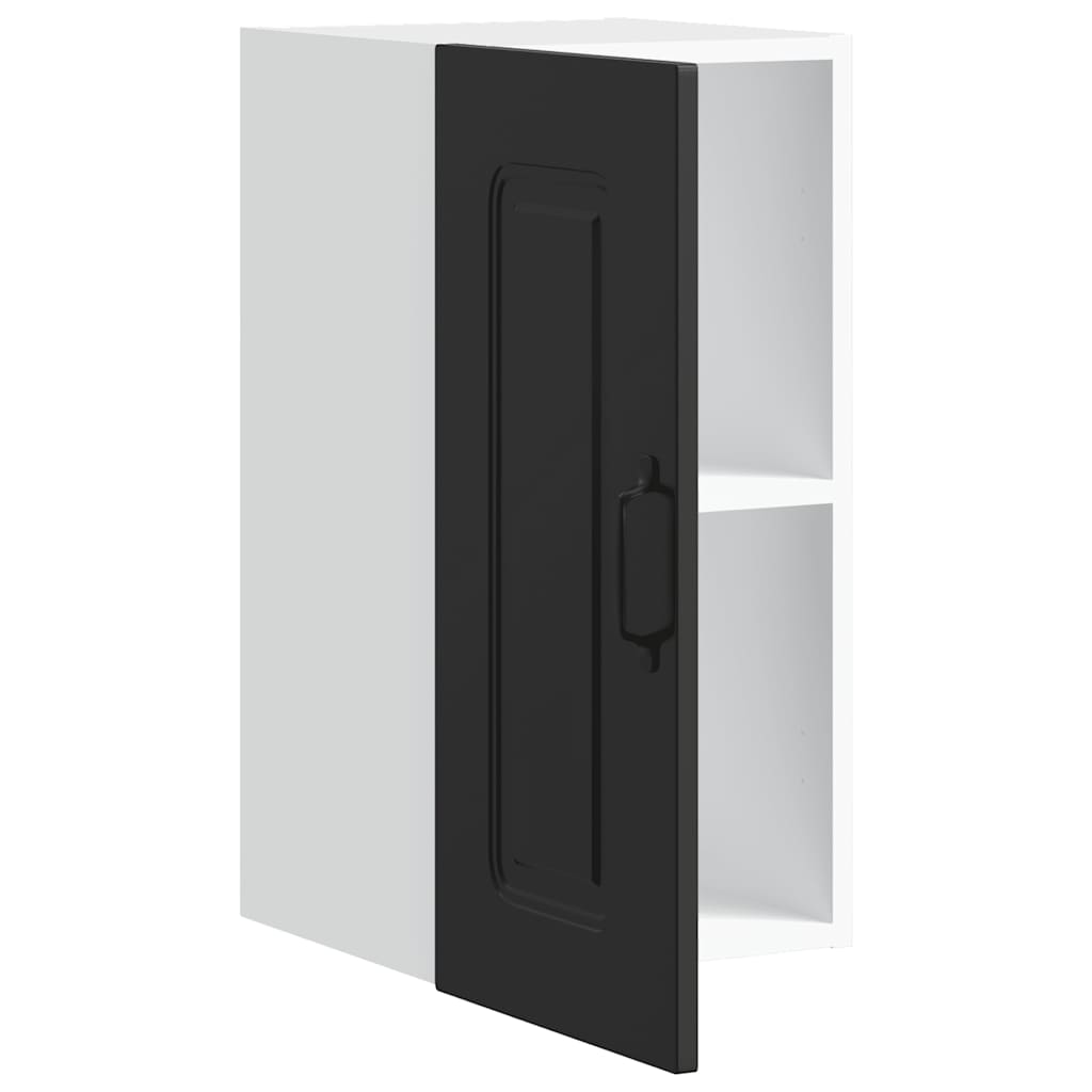 Kitchen Wall Cabinet "Kalmar" Black Engineered Wood