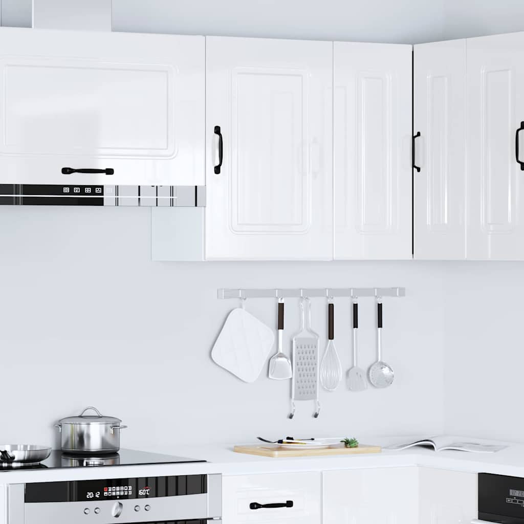 Kitchen Wall Cabinet "Kalmar" High Gloss White Engineered Wood