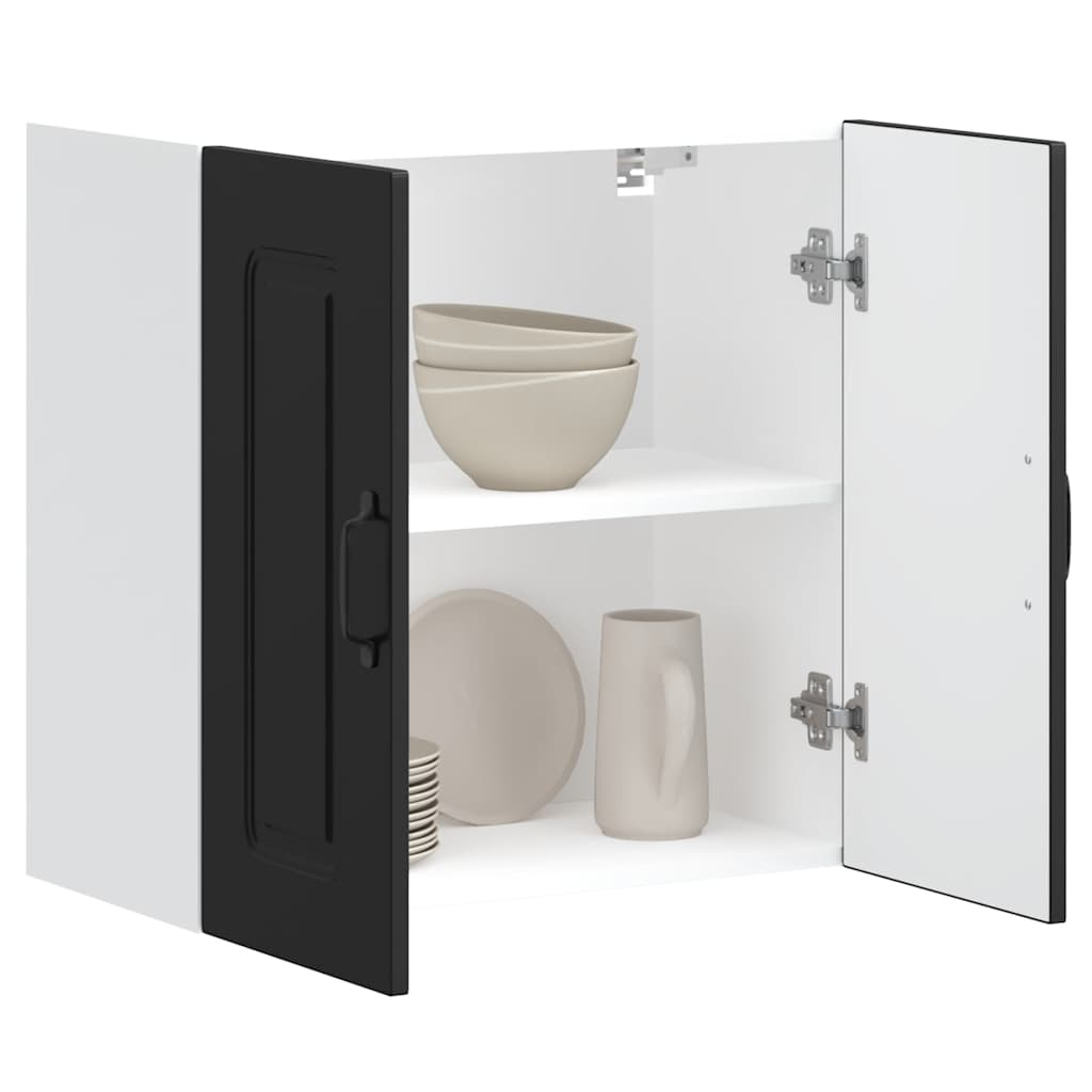 Kitchen Wall Cabinet "Kalmar" Black Engineered Wood