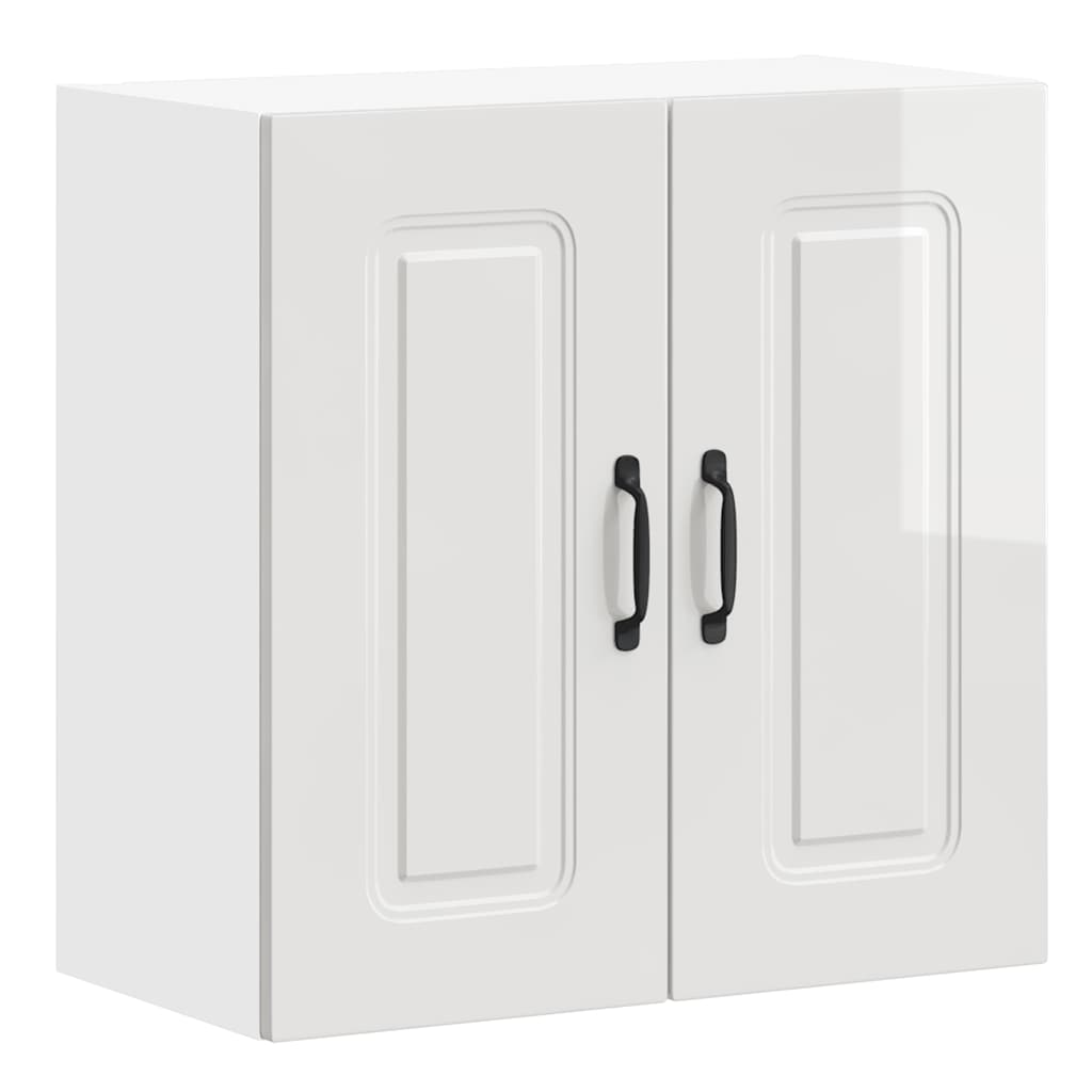 Kitchen Wall Cabinet "Kalmar" High Gloss White Engineered Wood