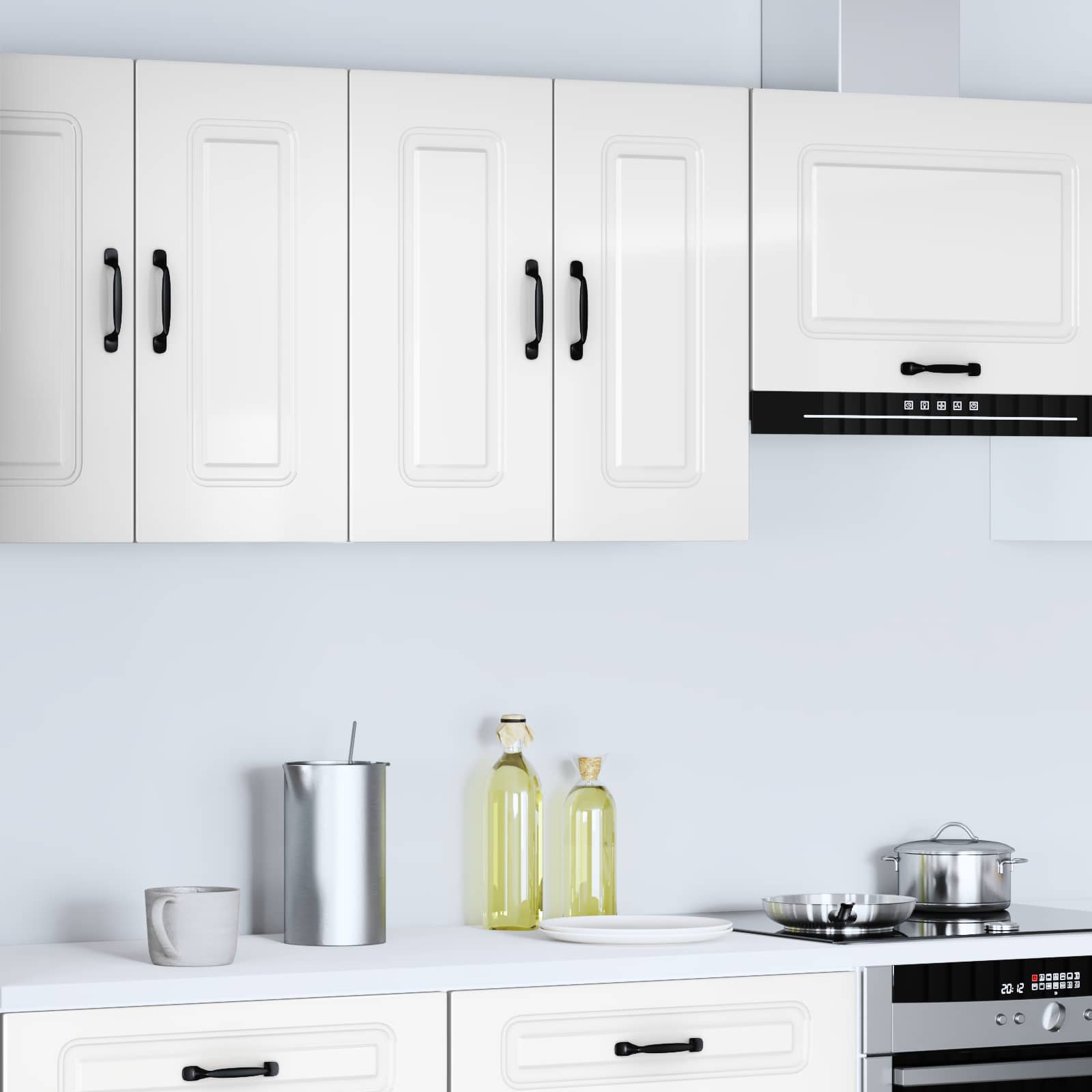 Kitchen Wall Cabinet "Kalmar" High Gloss White Engineered Wood