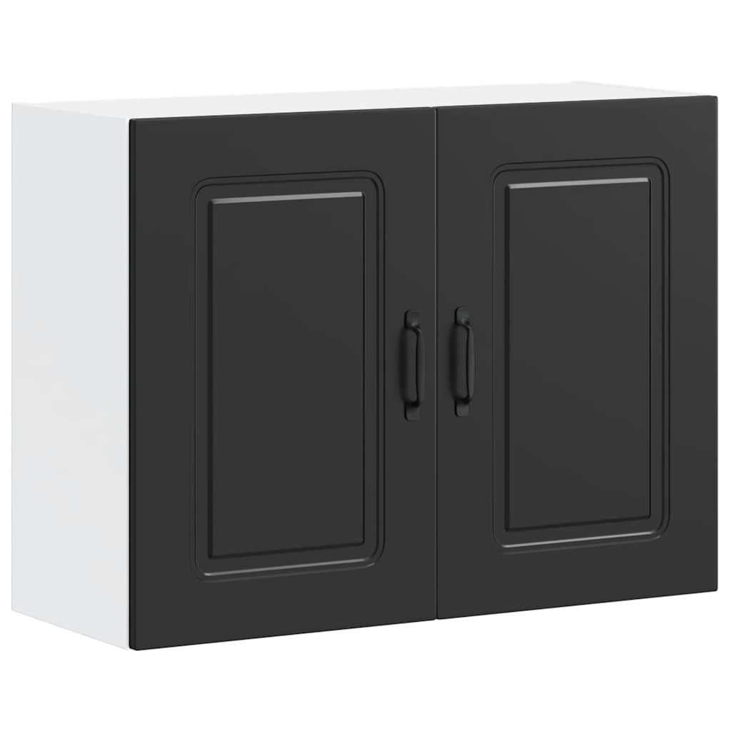 Kitchen Wall Cabinet "Kalmar" Black Engineered Wood