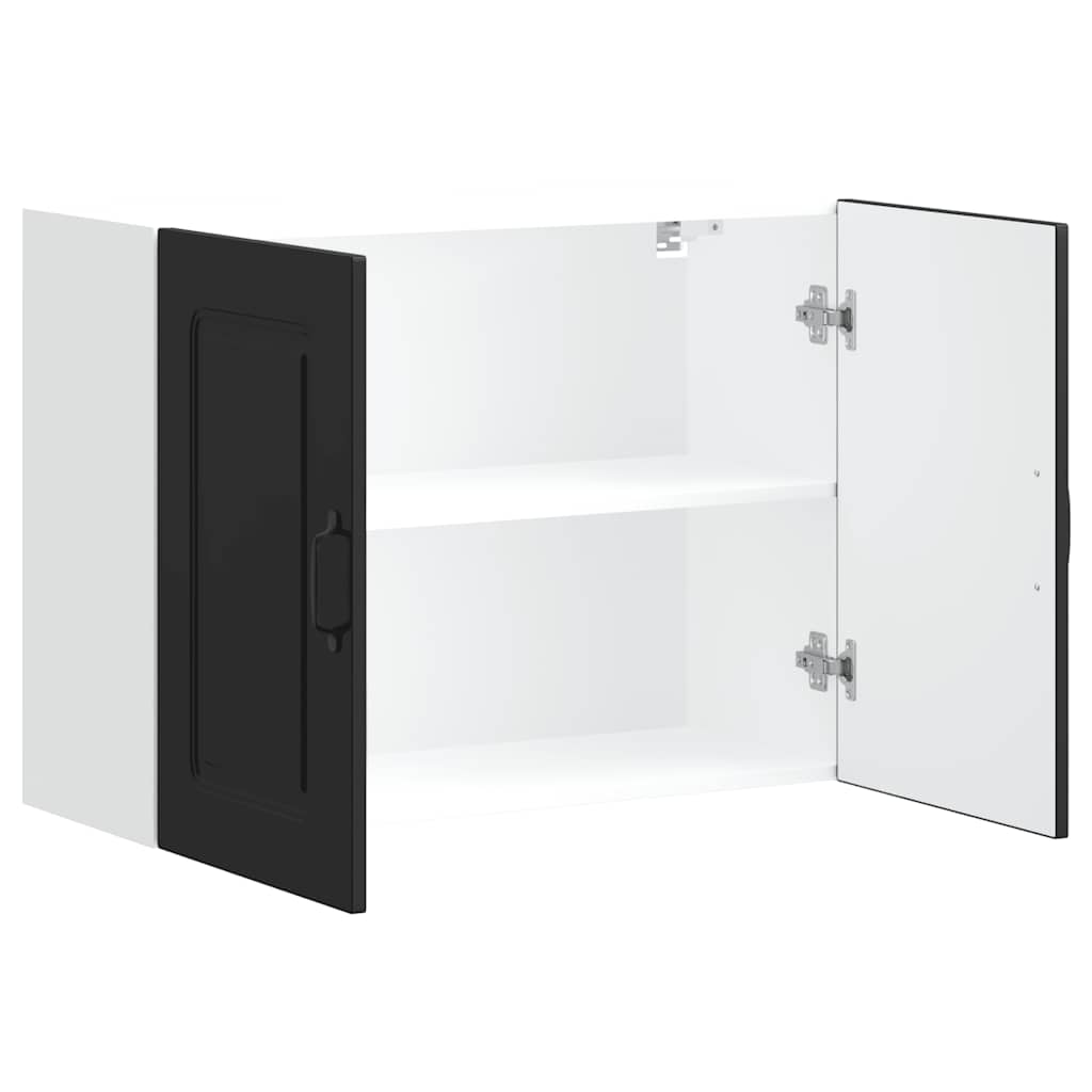 Kitchen Wall Cabinet "Kalmar" Black Engineered Wood