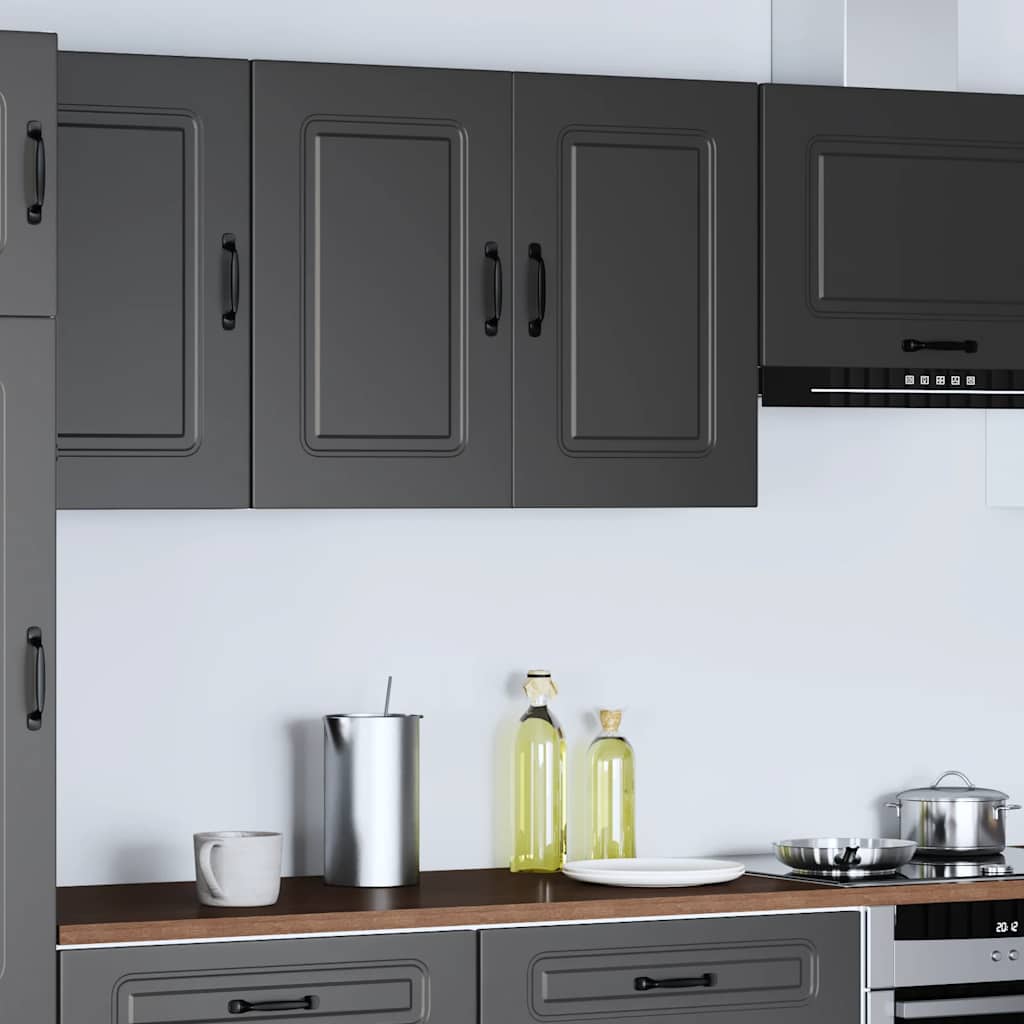 Kitchen Wall Cabinet "Kalmar" Black Engineered Wood