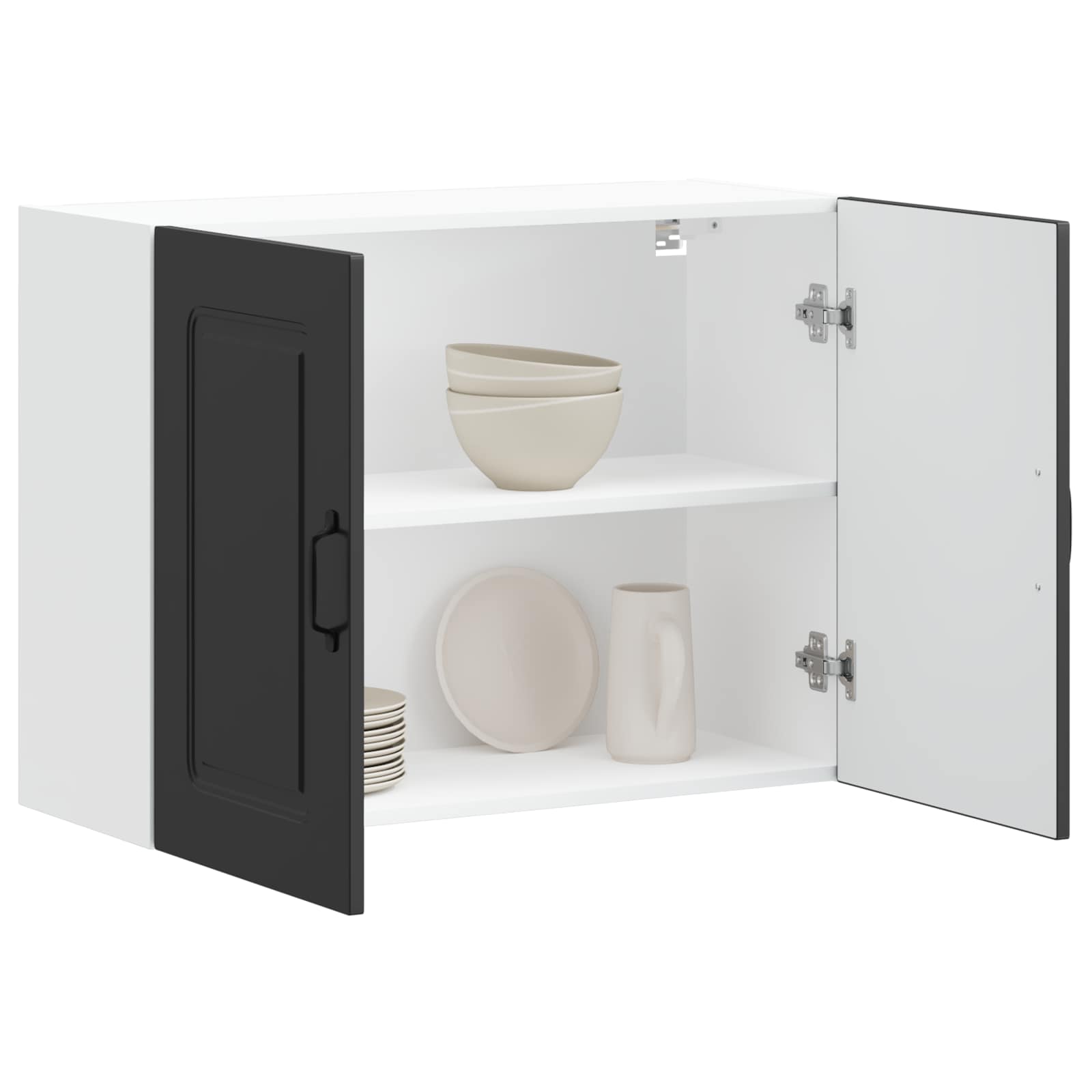Kitchen Wall Cabinet "Kalmar" Black Engineered Wood