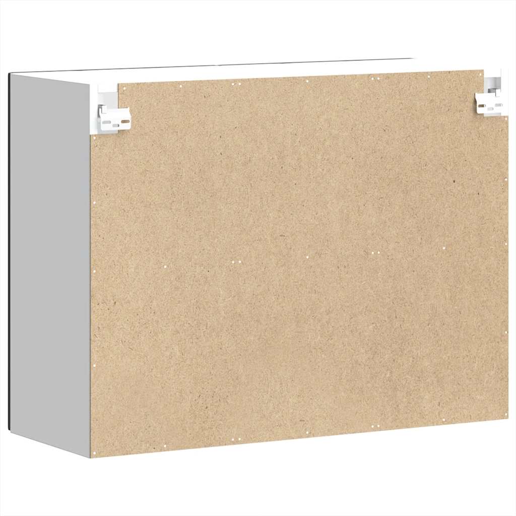 Kitchen Wall Cabinet with Glass Door "Kalmar" Black Engineered Wood