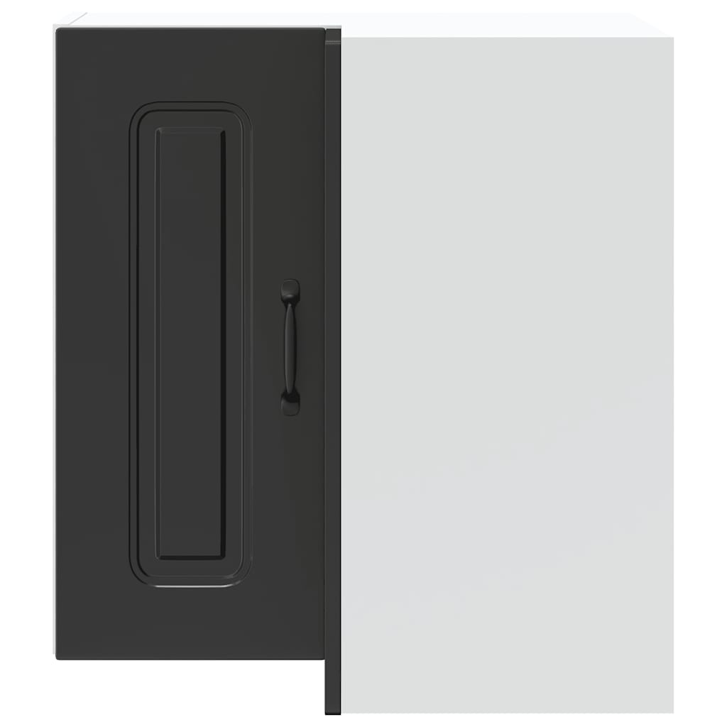 Kitchen Wall Corner Cabinet "Kalmar" Black Engineered Wood