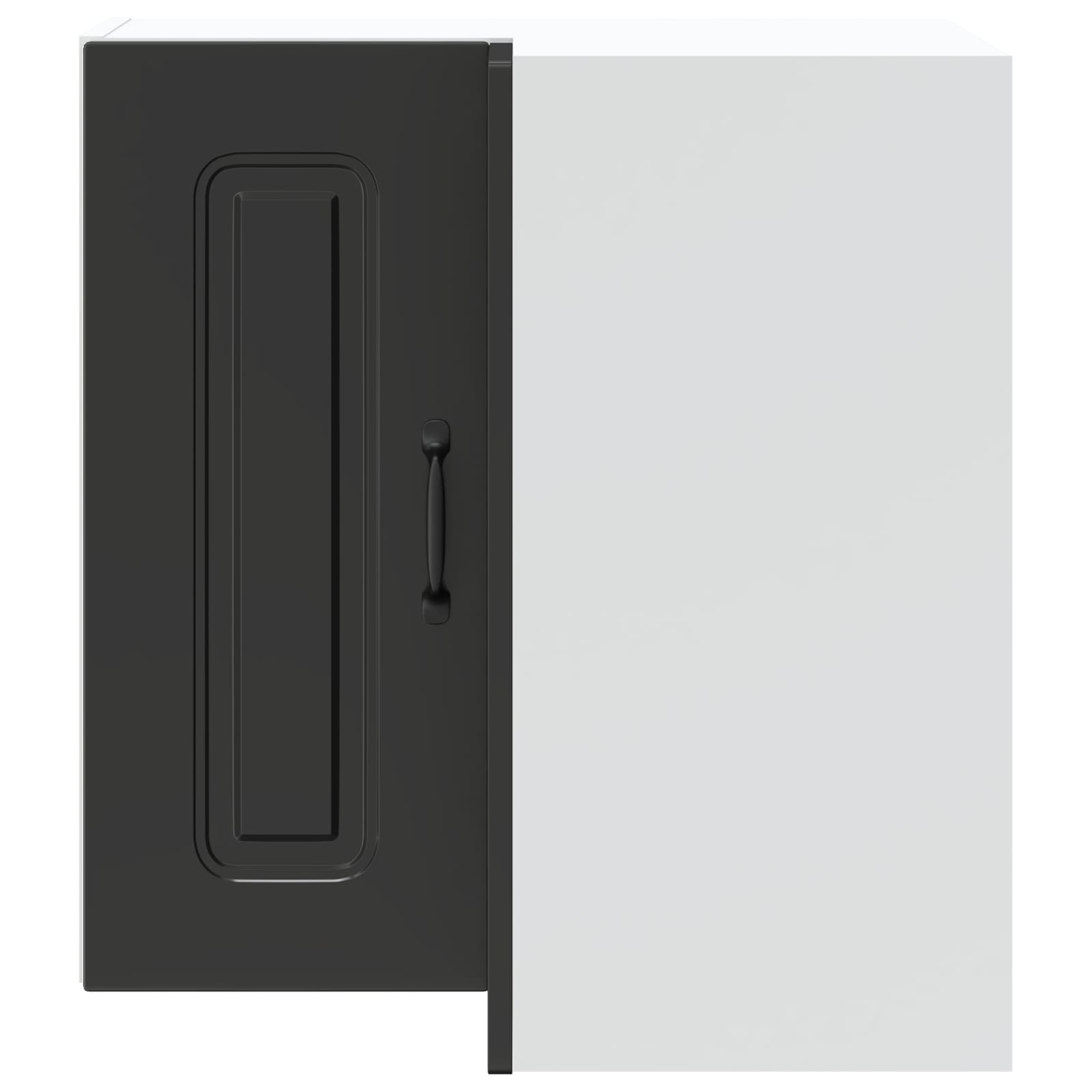 Kitchen Wall Corner Cabinet "Kalmar" Black Engineered Wood