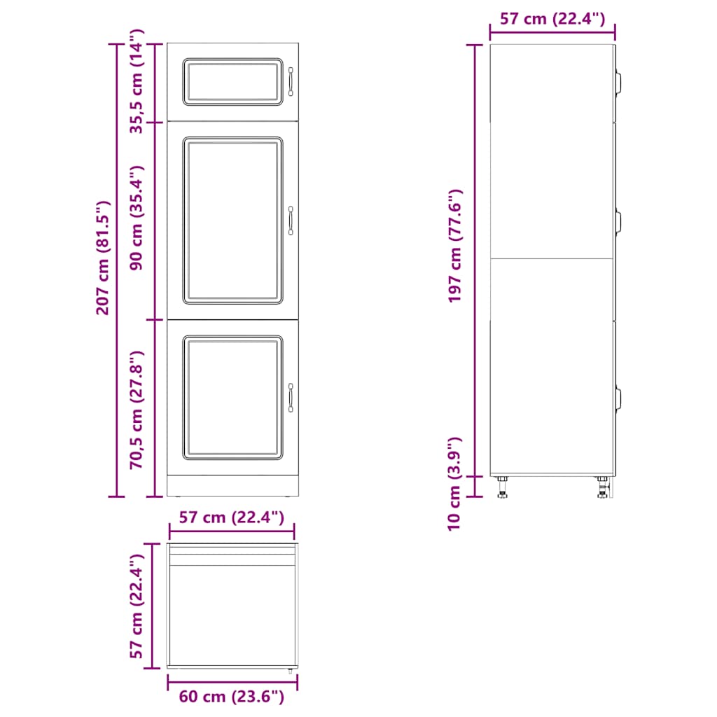 Kitchen Cupboard Kalmar White Engineered Wood